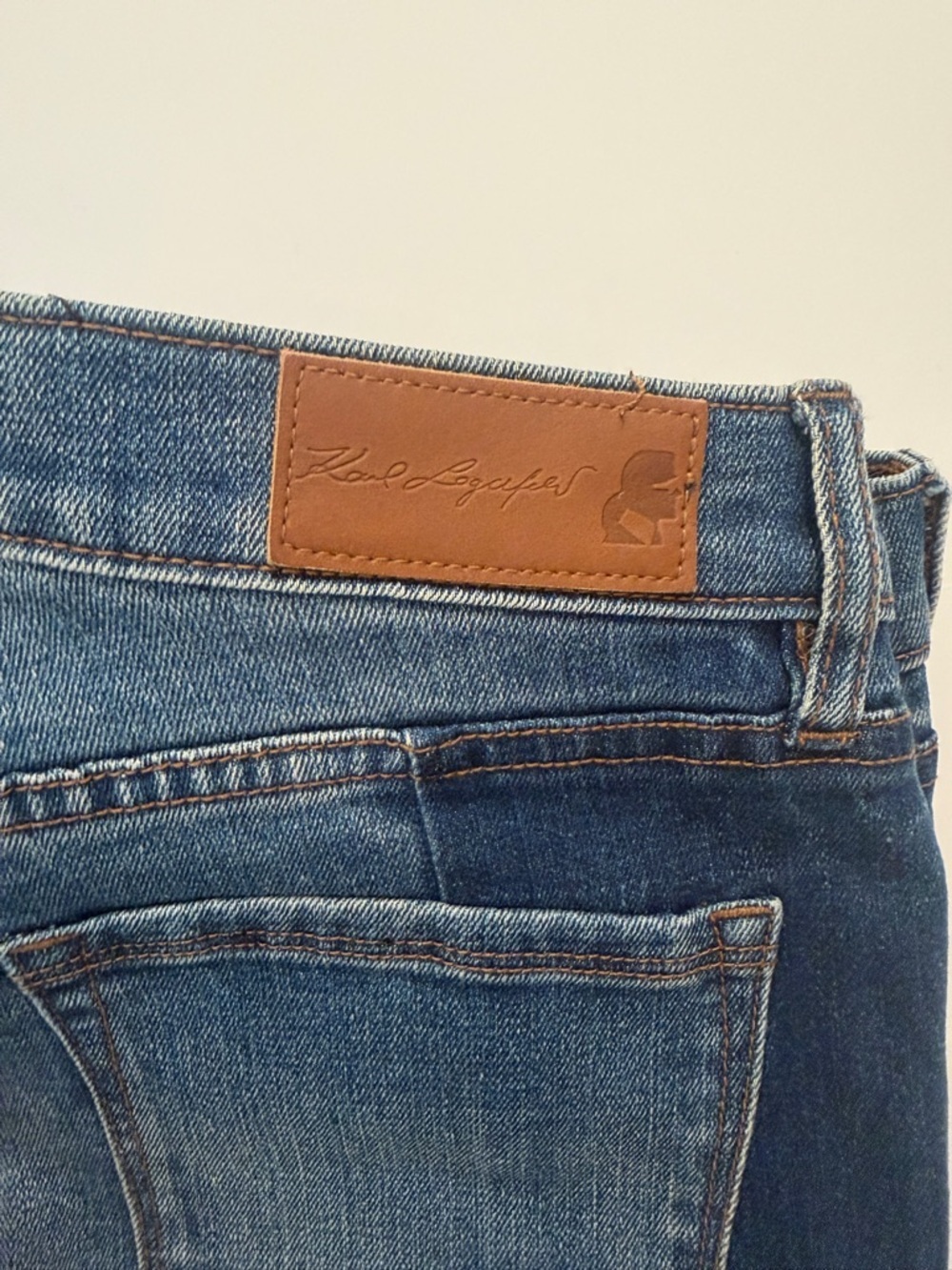 Karl Lagerfeld Two Tone Denim Jeans - Picture 4 of 5